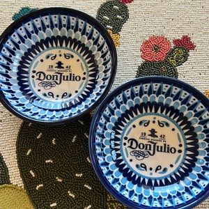 Don Julio 1942 Tequila Guacamole or Salsa Bowls- Set of 2, Blue, White